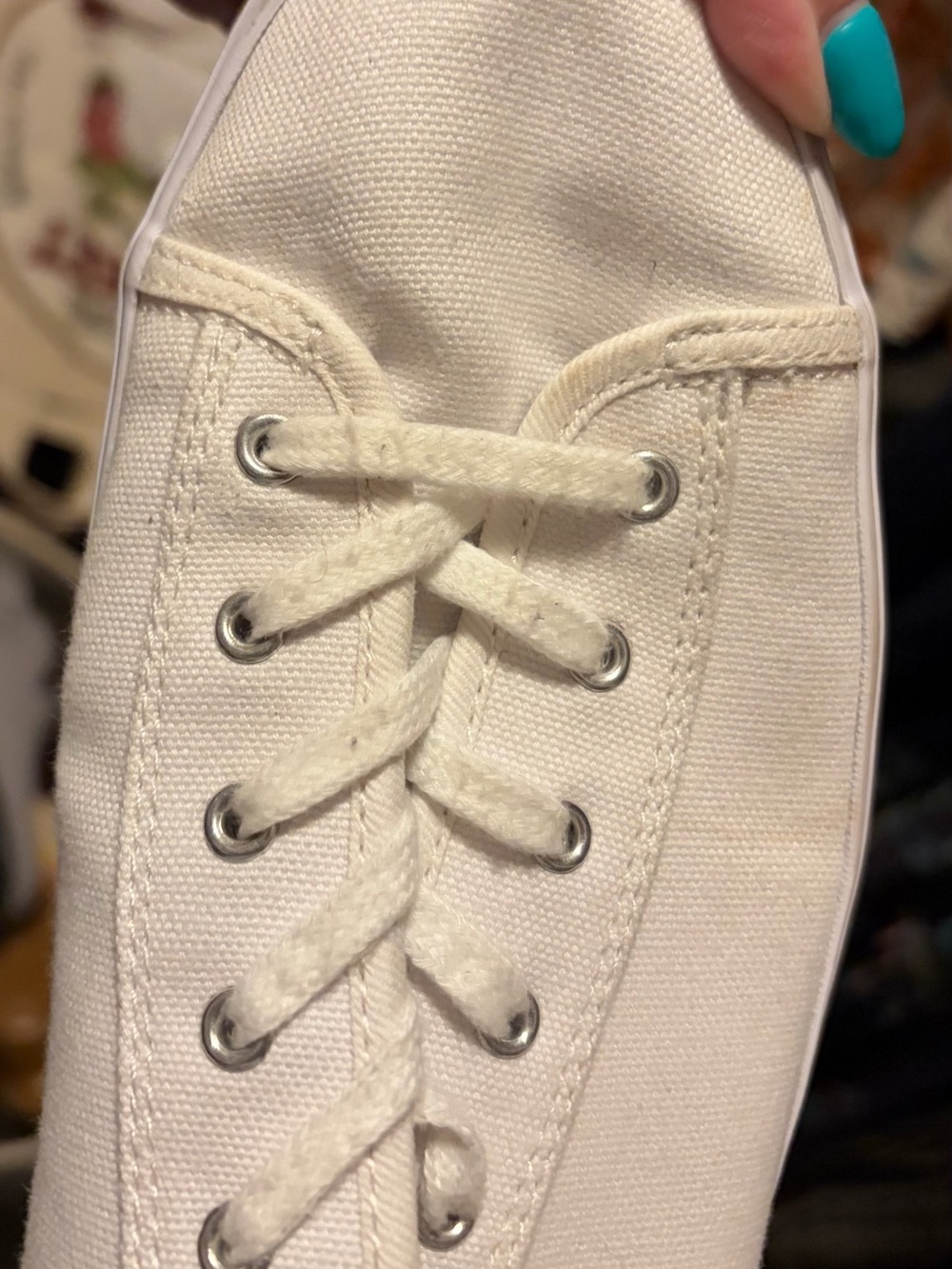 Keds Women’s White Canvas Lace-Up Sneakers - Picture 11 of 12